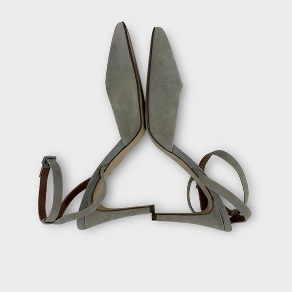 Ava & Aiden Suede Ankle Strap Heels in Grey Women’s Size 8.5 - Picture 5 of 8